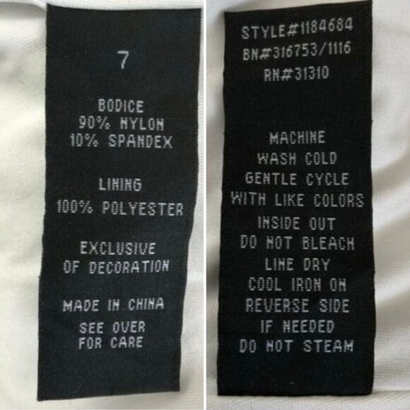 BCX Dress Junior 7 Black White Two Piece Lace Illusion Prom Formal Occasion - Picture 4 of 12